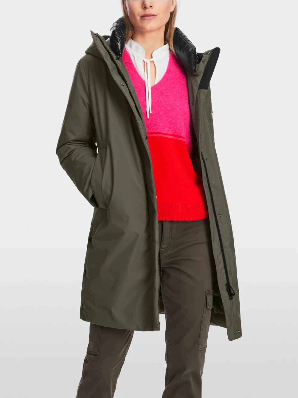 Marc Cain Olive Down coat with hood