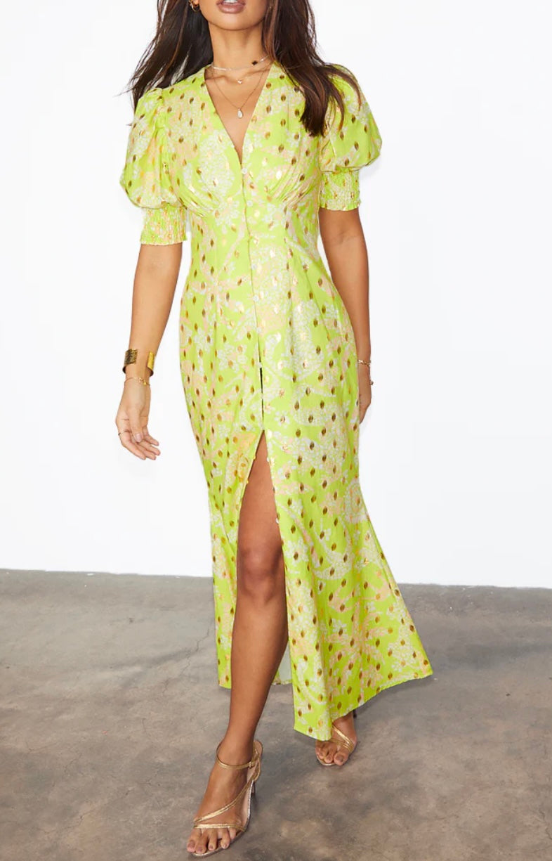 Never Fully Dressed Lime Mosaic Lindos Dress