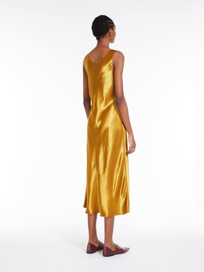 Max Mara Leisure Talete Ochre Yellow Satin dress