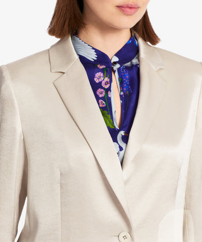 Marc Cain Silver Oyster Blazer with an elegant sheen