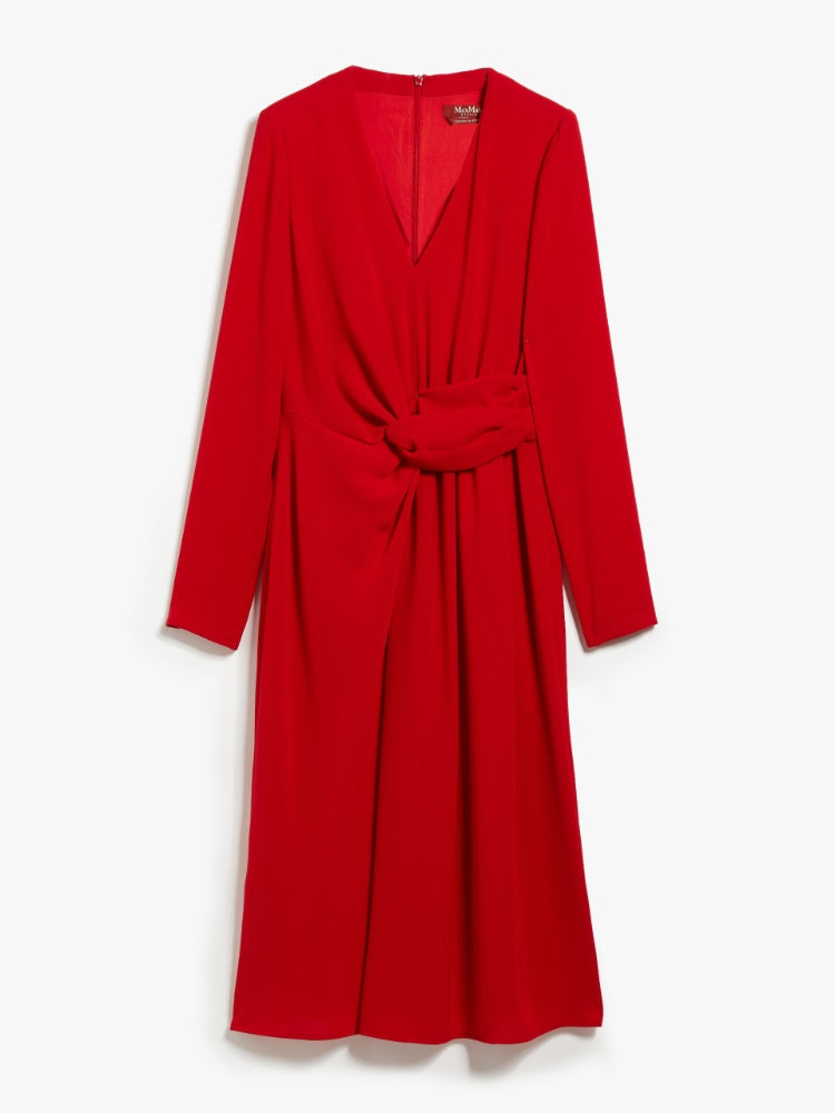 Max Mara Studio Mammola Red Long draped cady dress