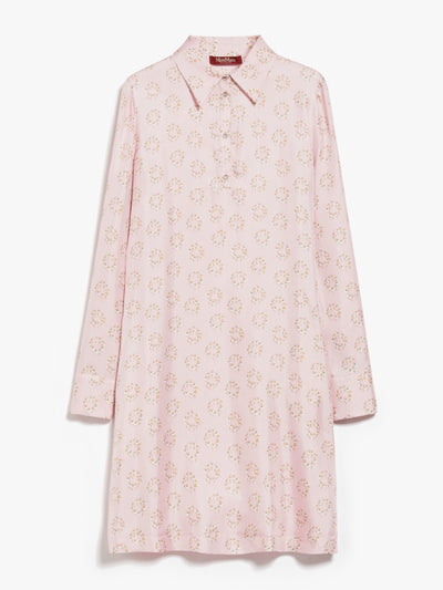 Max Mara Studio RUFO Pink Printed silk twill dress