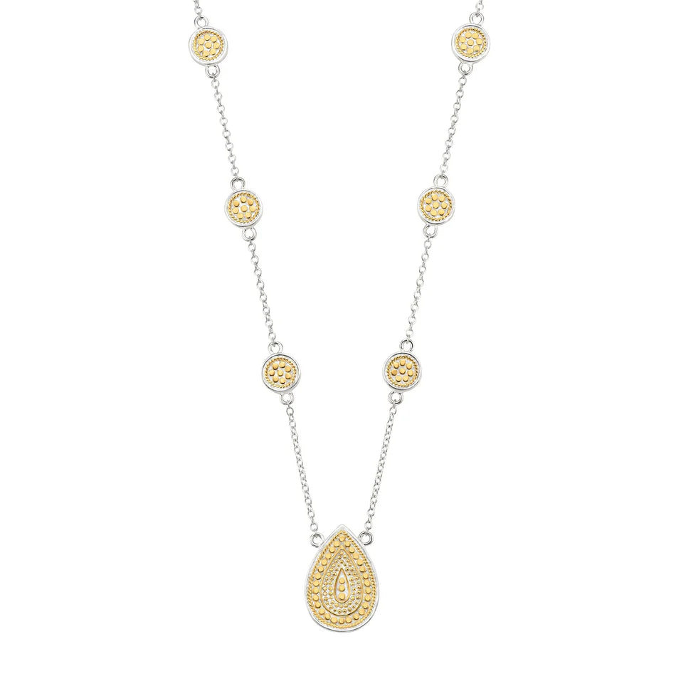 Anna Beck Signature Teardrops Silver/Gold necklace