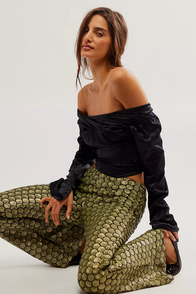 Free People Wilder Days Sequin Flare Pants