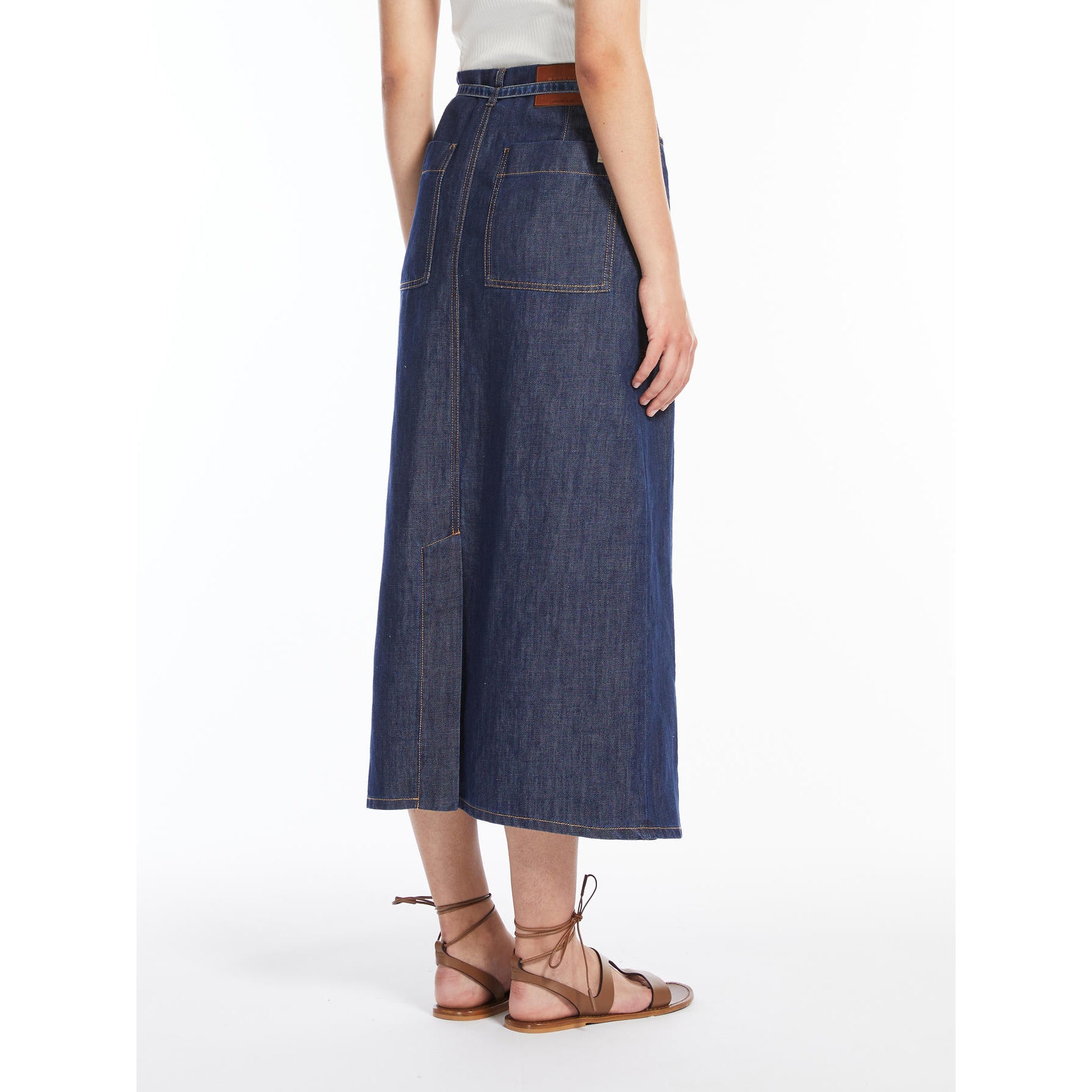 Max Mara Weekend FISCHIO Linen and cotton denim skirt