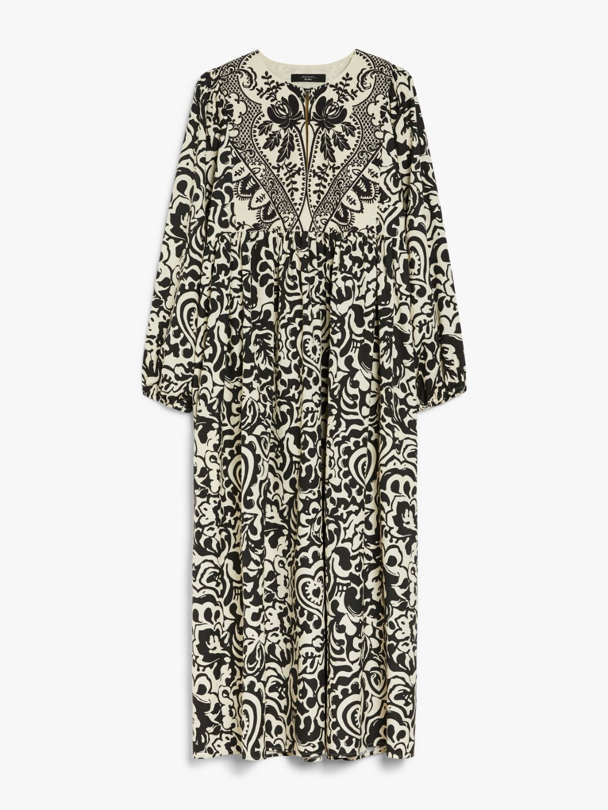 Max Mara Weekend Black & Cream ANZIO Dress In Printed Poplin