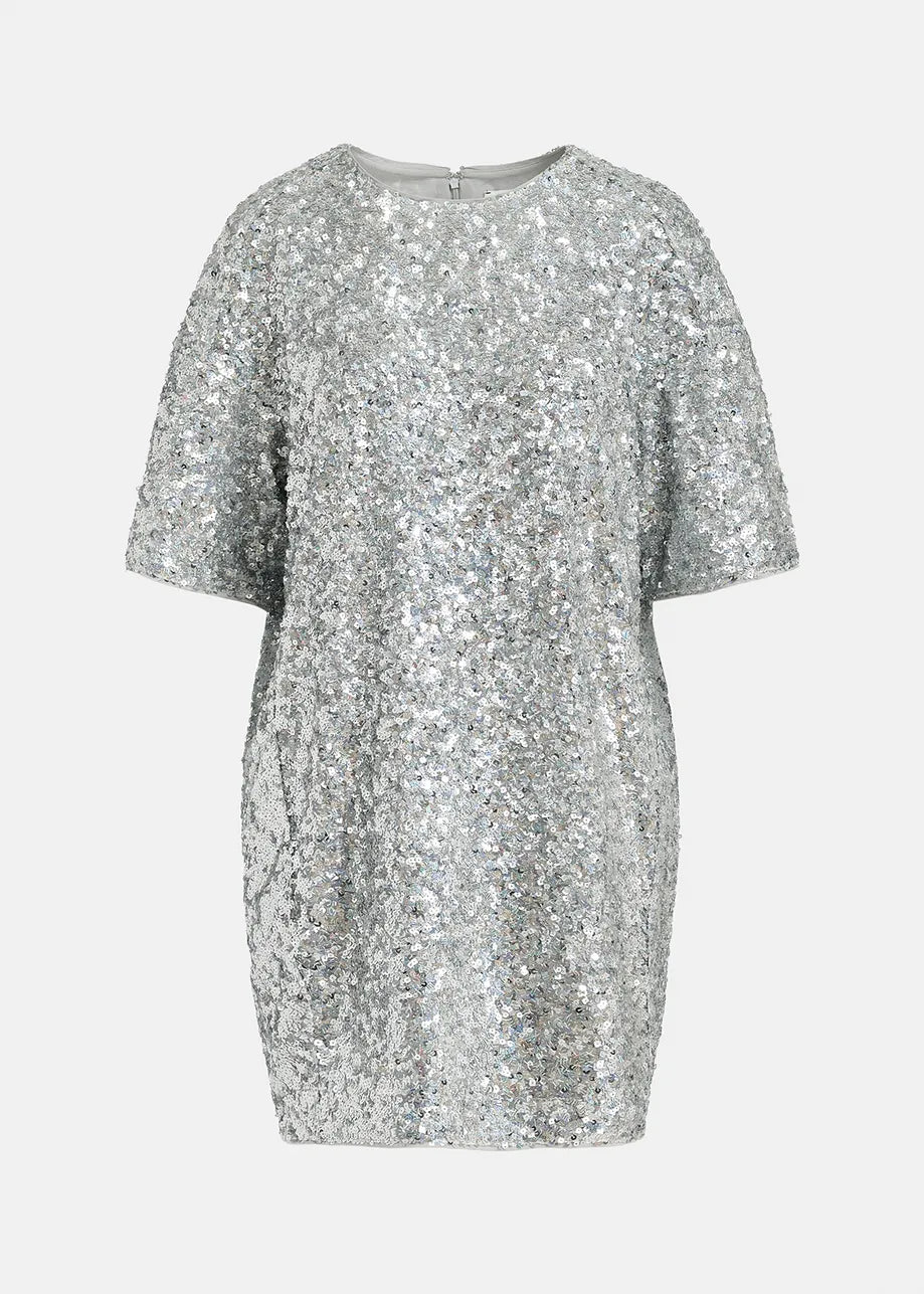 Essentiel Antwerp Felt Silver sequin-embellished mini dress