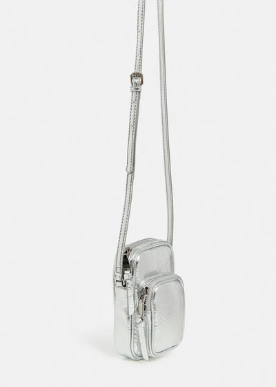 Essentiel Antwerp Silver metallic mini shoulder bag