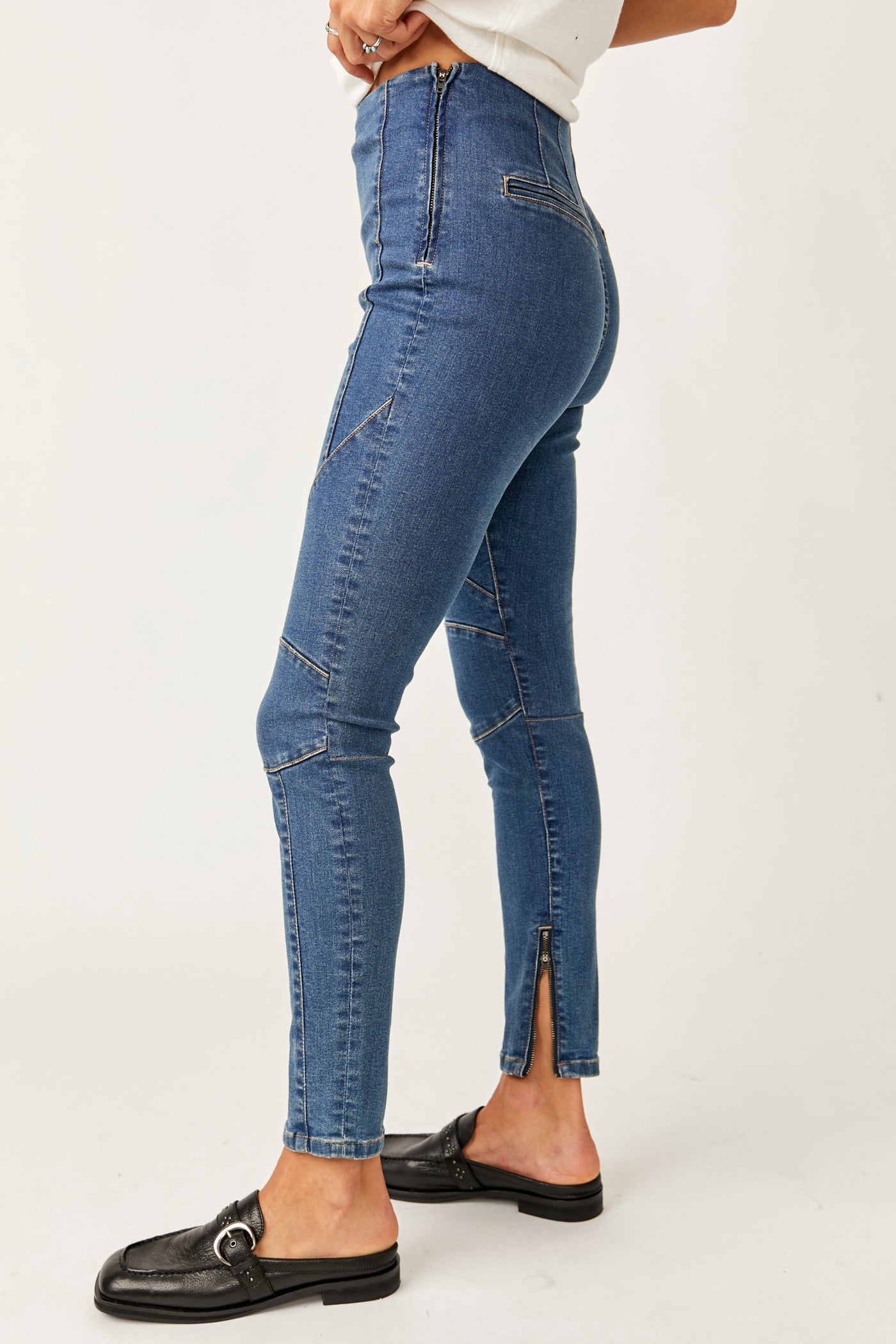 Free People We The Free Bella Moto High-Rise Skinny Jeans