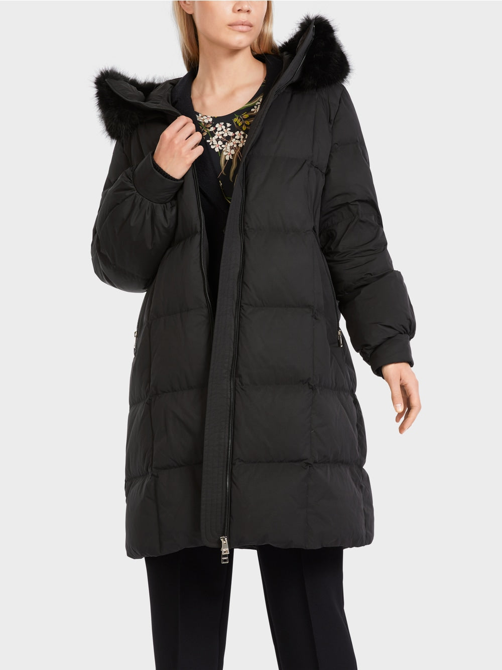 Marc Cain Black Down coat with hood