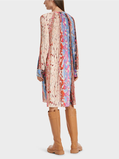 Marc Cain Colourful Leopard "Rethink Together" pleated dress