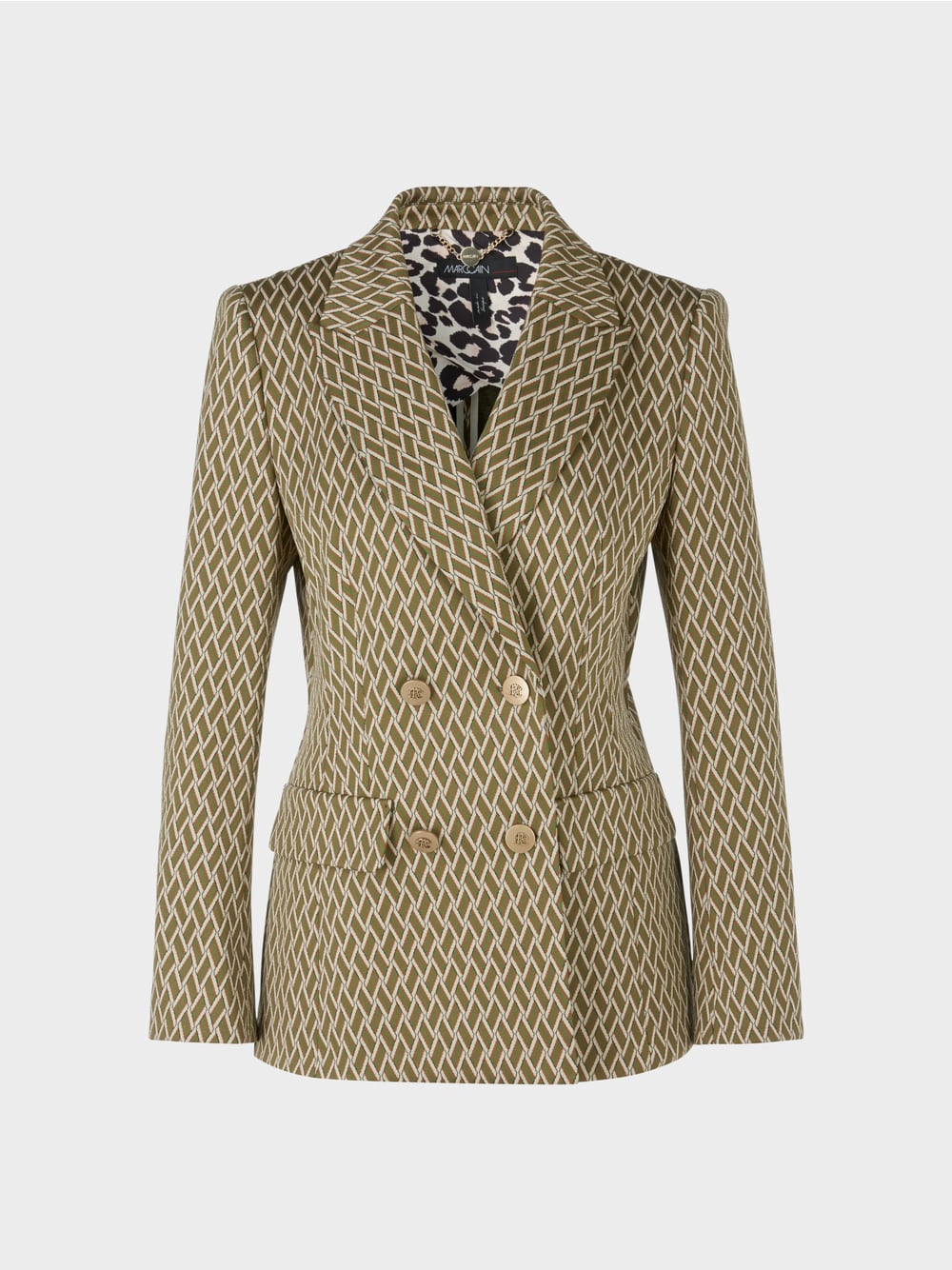 Marc Cain Double breasted blazer with woven design