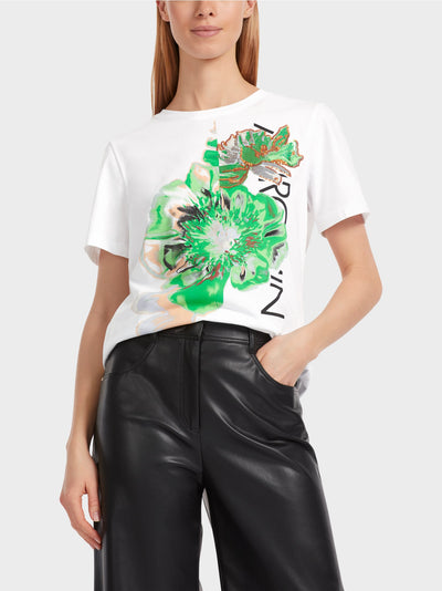 Marc Cain Green Sequin Shiny "Rethink Together" T-Shirt