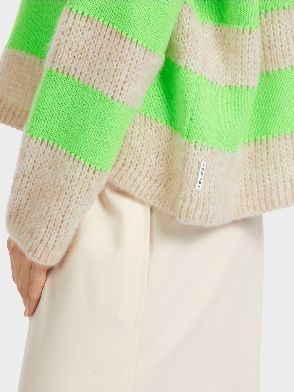 Marc Cain Green Stripe Striped sweater Knitted in Germany