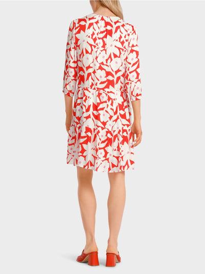 Marc Cain Floral Short tiered dress made from viscose