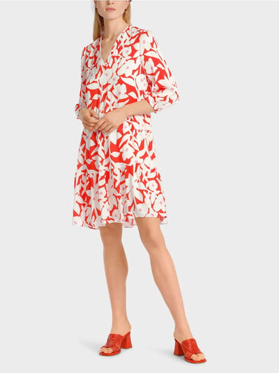 Marc Cain Floral Short tiered dress made from viscose