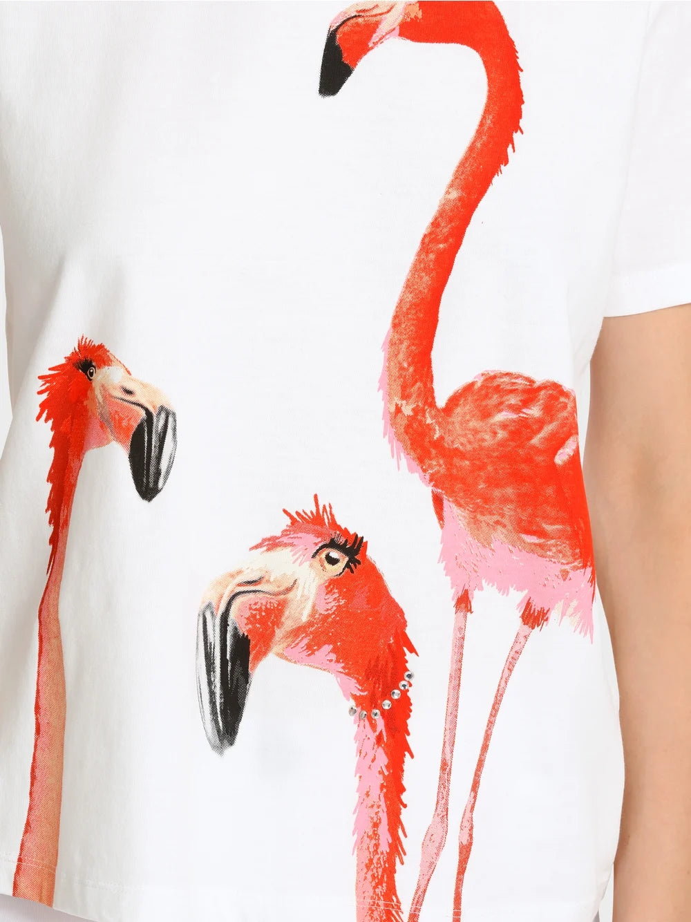 Marc Cain Flamingo T-shirt with "Rethink Together" print
