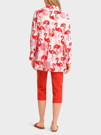 Marc Cain Flamingo Casual cotton shirt blouse