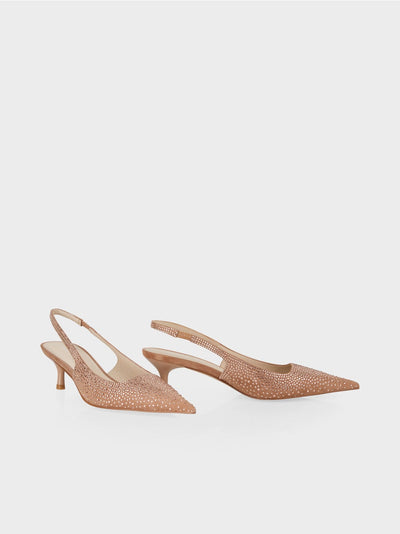 Marc Cain Soft Rose Sling pumps with crystals