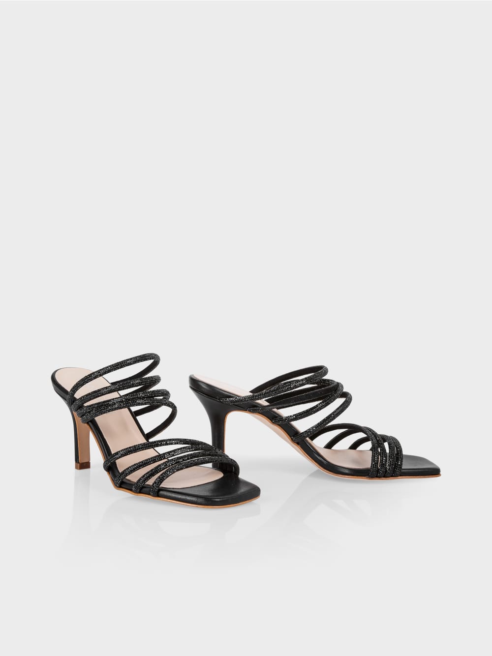 Marc Cain Black Mules with glitter straps