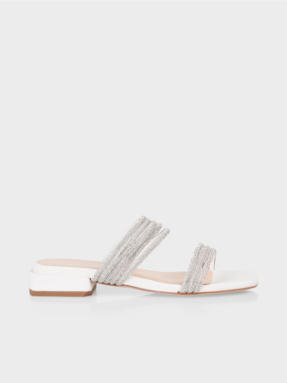 Marc Cain White Mules with flat block heel