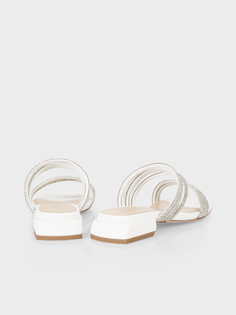 Marc Cain White Mules with flat block heel