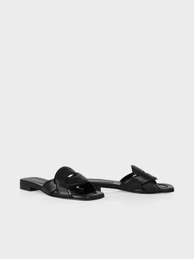 Marc Cain Black Mules with braided straps