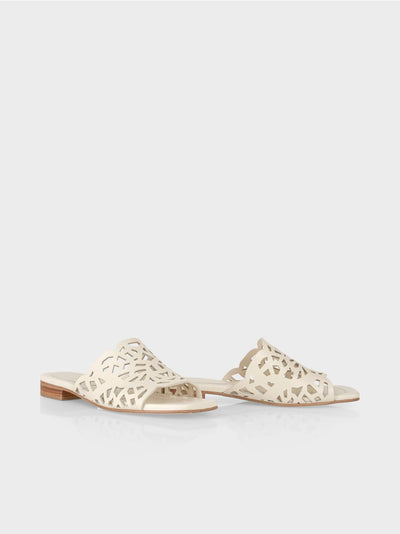 Marc Cain White Mules with braided strap