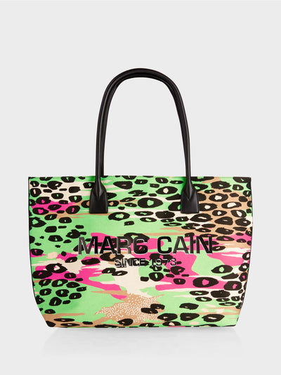 Marc Cain Shopper bag with colourful Leo print