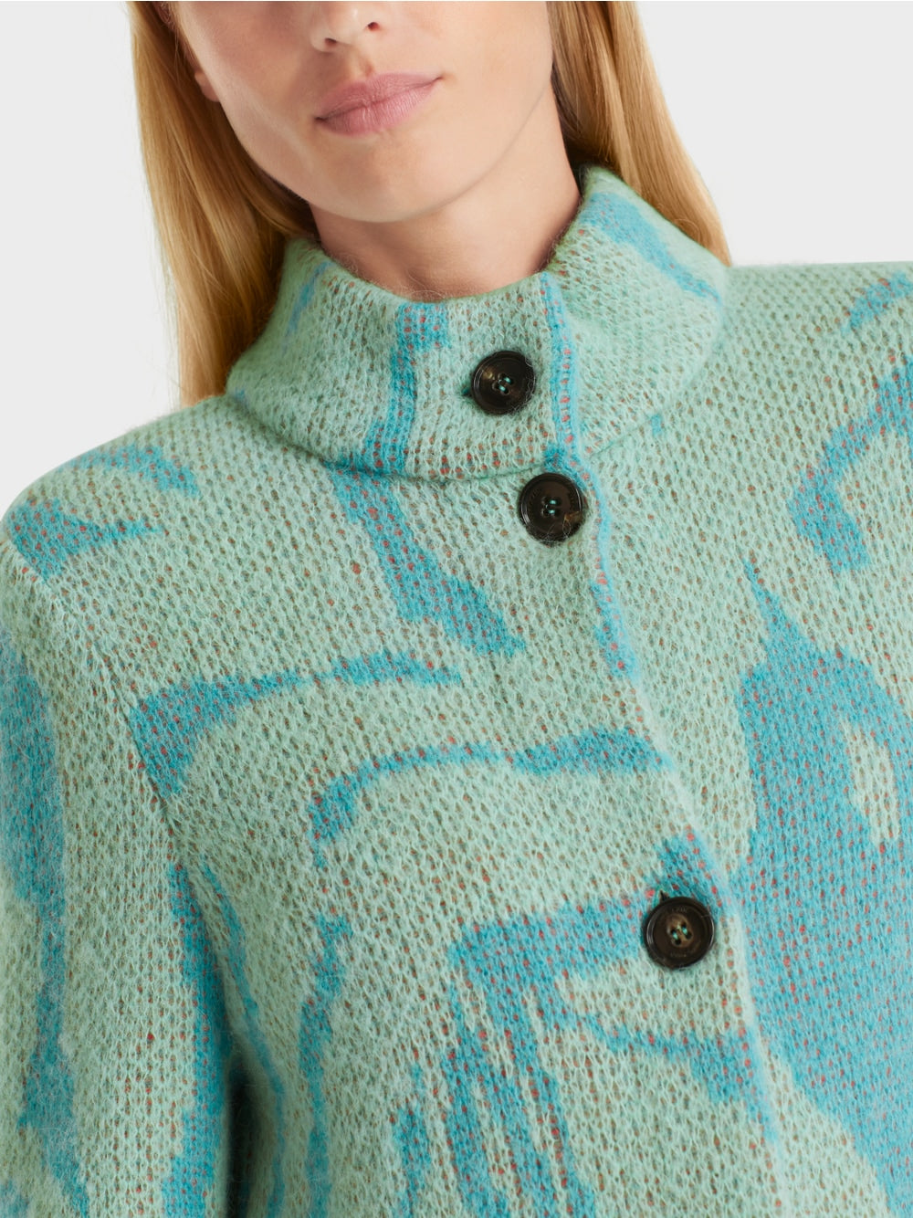 Marc Cain Blue Coat Cardigan Knitted in Germany