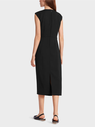 Marc Cain Black Figure-hugging dress with ruffle detail