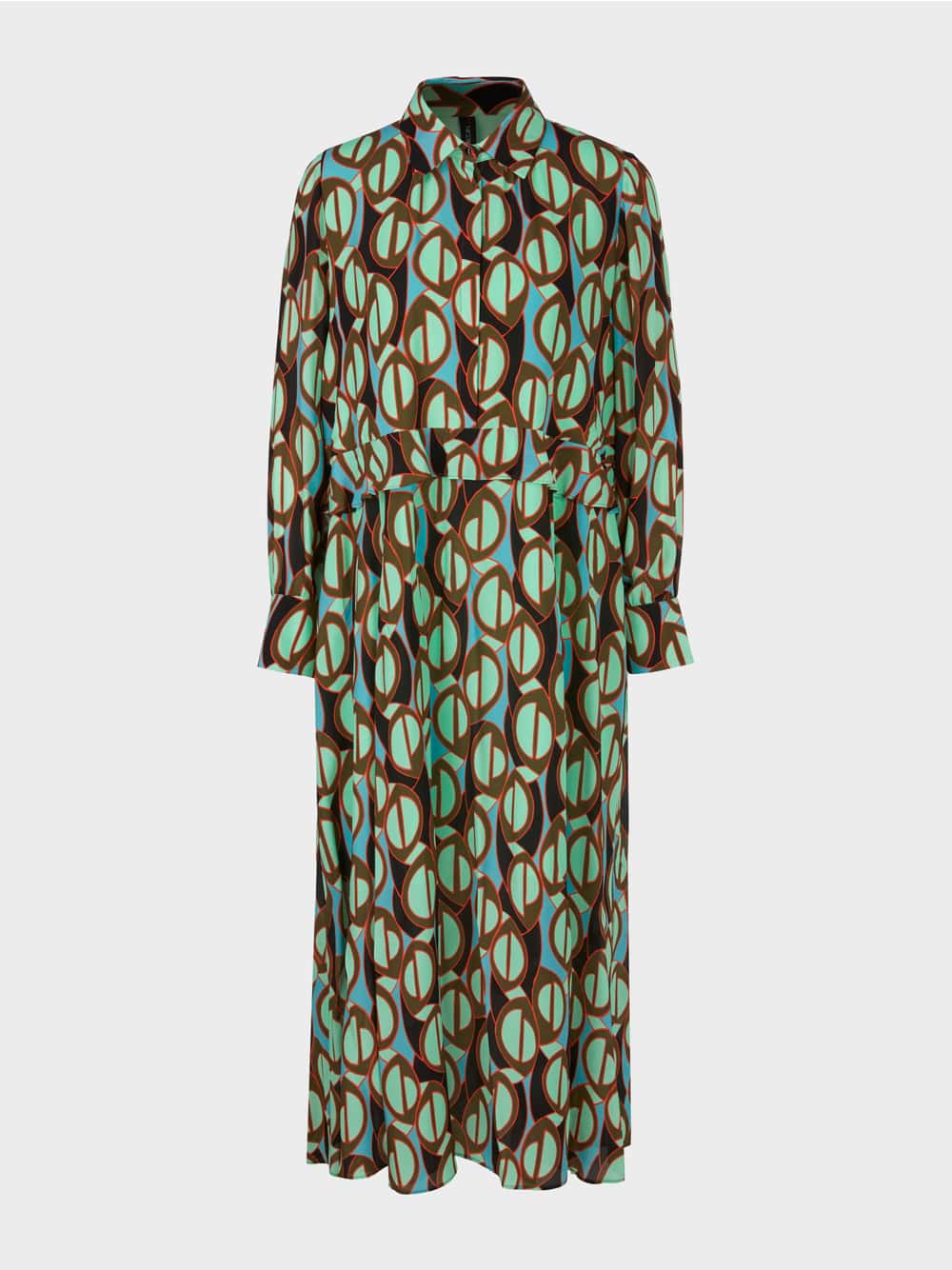 Marc Cain Graphic Booster Dress with waist flounce