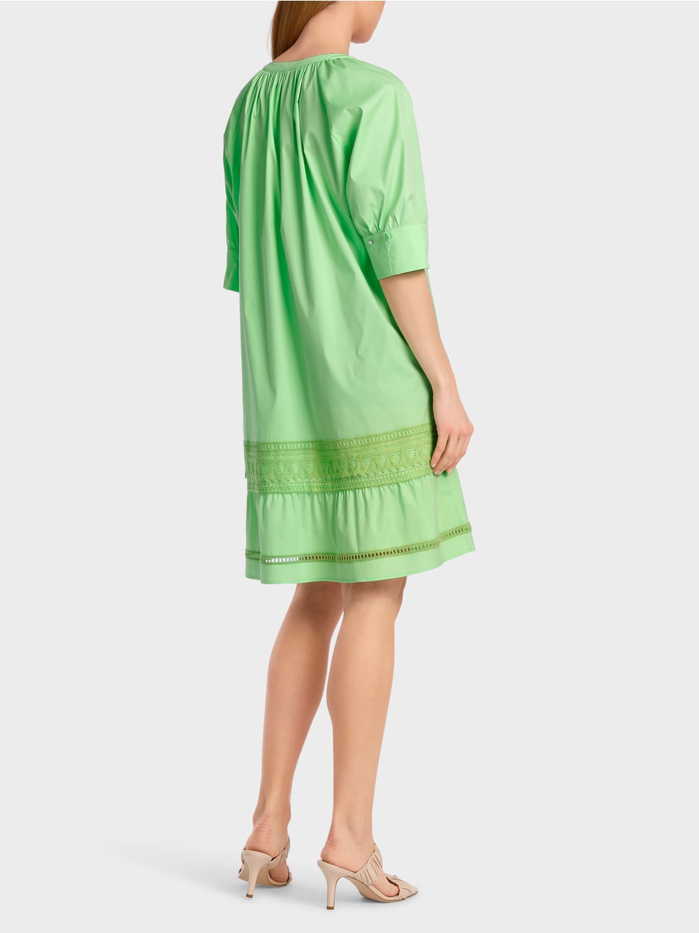 Marc Cain Light Apple Green Romantic raglan dress with tier