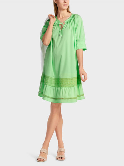 Marc Cain Light Apple Green Romantic raglan dress with tier