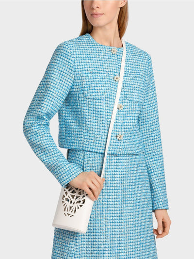 Marc Cain Blue Tweed Jacket with pearl buttons