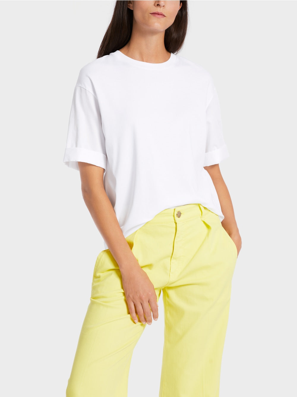 Marc Cain White T-shirt in a mix of materials