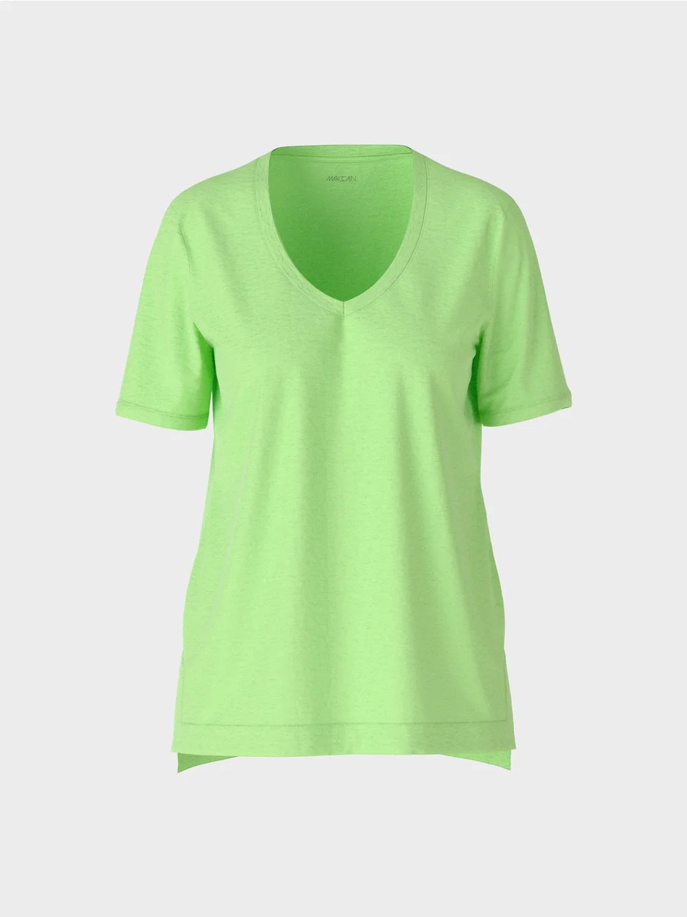 Marc Cain Light Apple Green Feminine T-shirt with V-neck