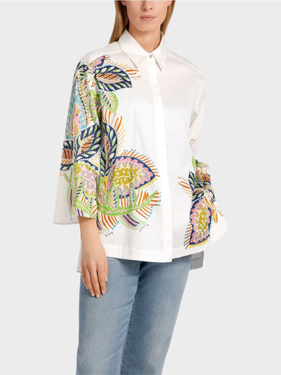 Marc Cain White Printed A-line shirt blouse