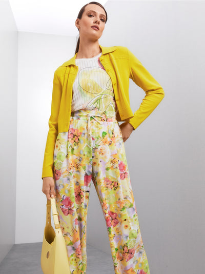 Marc Cain Blurry Lemons WEDI pants in floral design