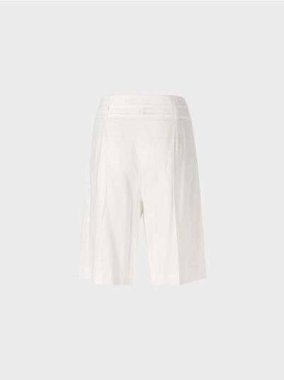 Marc Cain White WICHITA model - paperbag-style pants shorts
