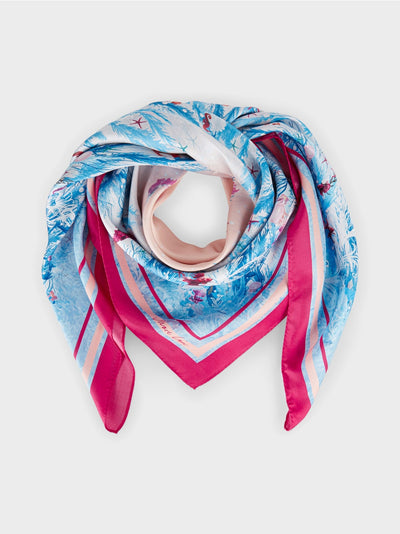 Marc Cain Deep Fuschia Fine silk scarf