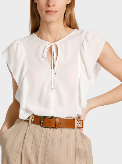 Marc Cain Tan Waist belt with embroidery