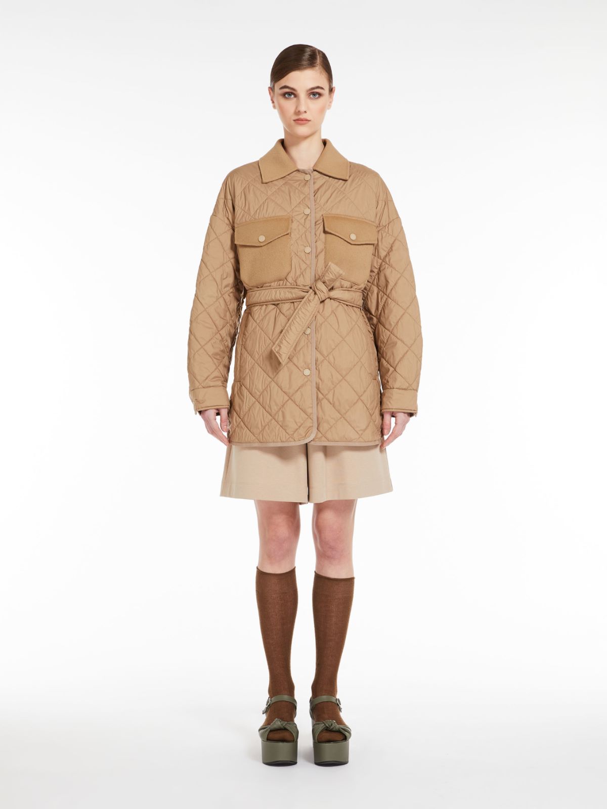 Max Mara Weekend QUILTED JACKET IN TECHNICAL FABRIC AND WOOL