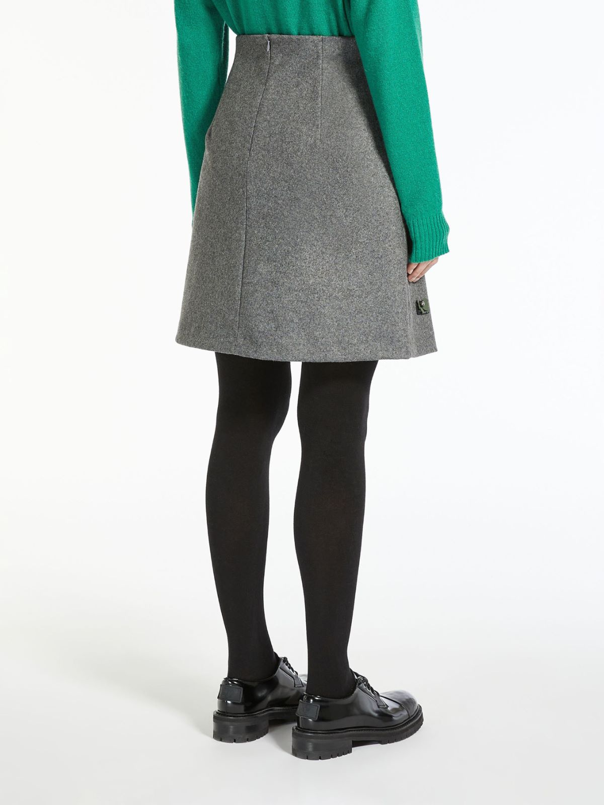 Max Mara Weekend Simone Embellished FLANNEL JERSEY SKIRT