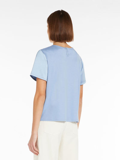 Max Mara Weekend Blue BLOUSE IN SATIN AND JERSEY