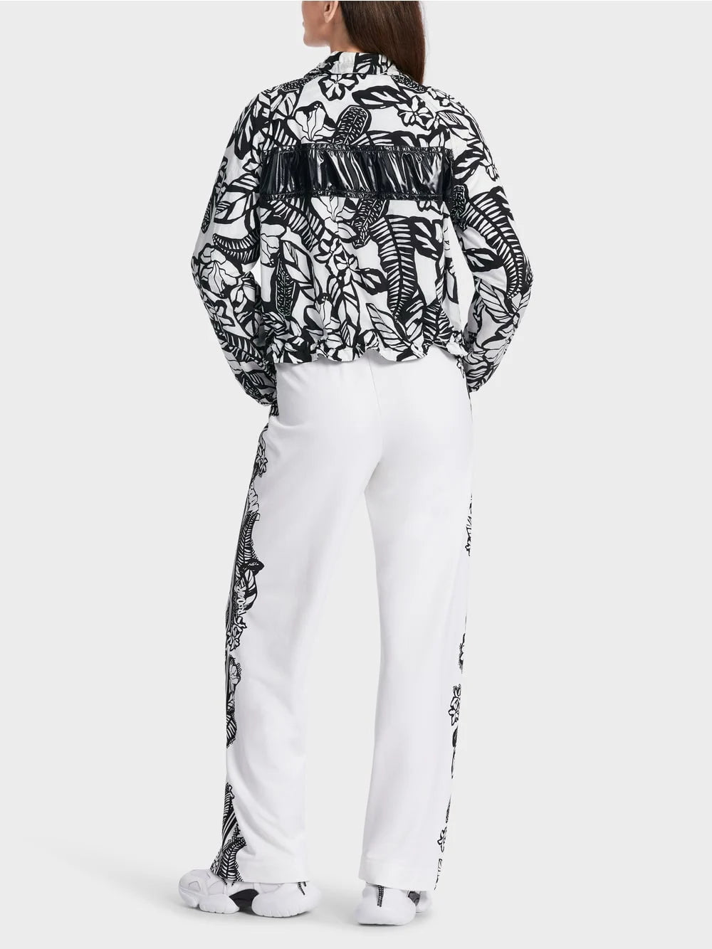 Marc Cain White & Black Floral Sporty outdoor jacket