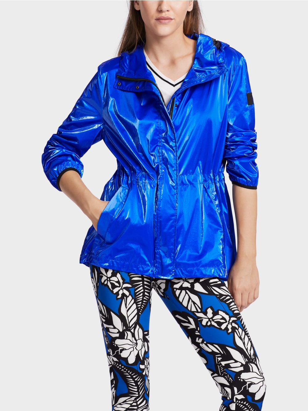 Marc Cain Bright Royal Blue Outdoor jacket with zip and hood