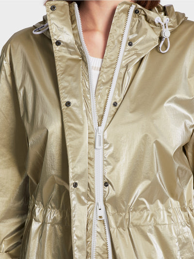 Marc Cain Light Gold Outdoor jacket with zip and hood