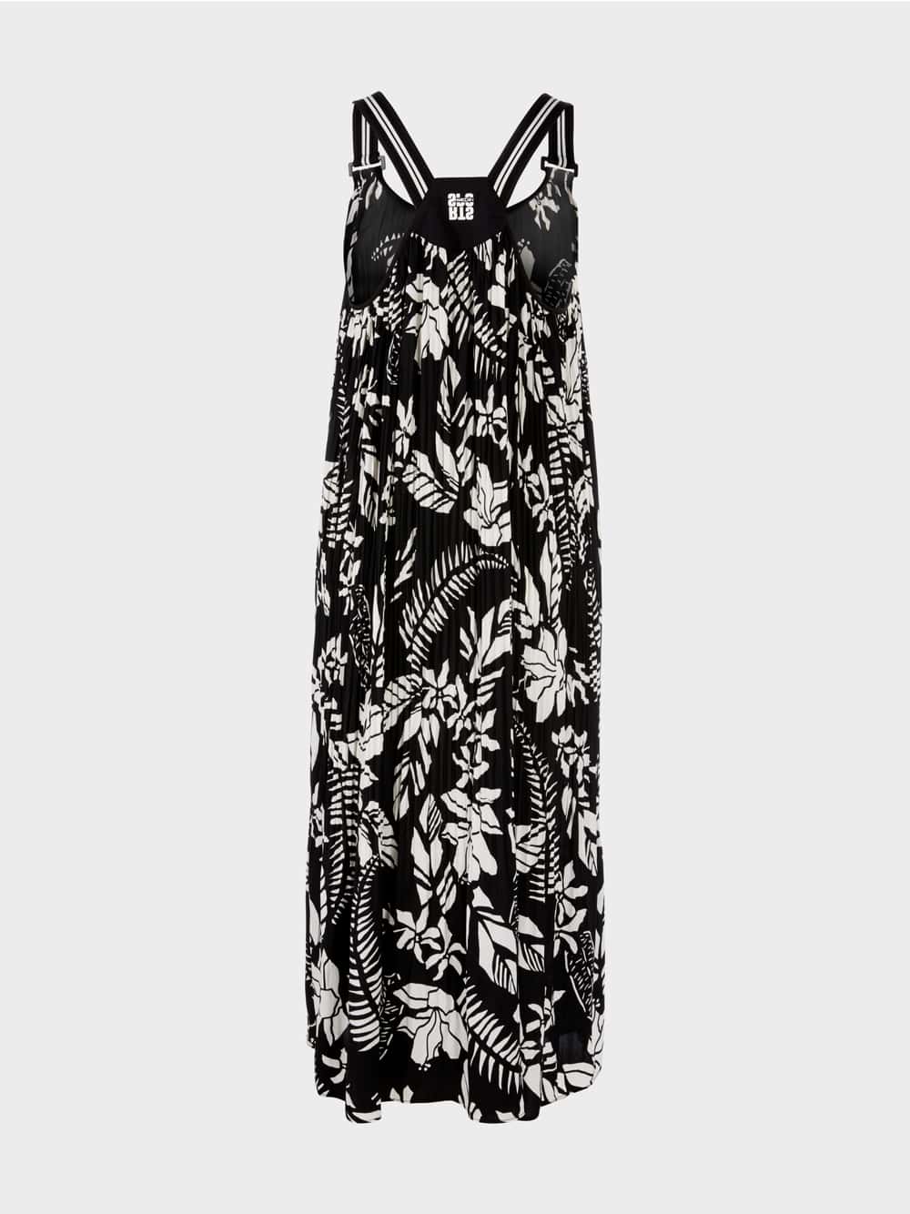 Marc Cain Black and White Pleated dress with narrow straps