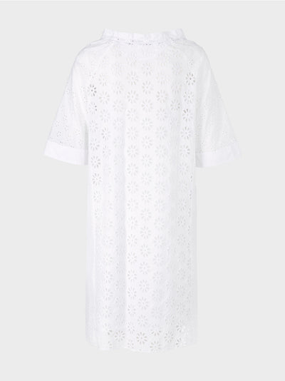 Marc Cain White Dress with eyelet embroidery